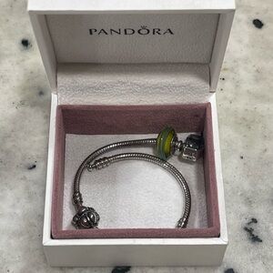 Pandora charm bracelet with box.